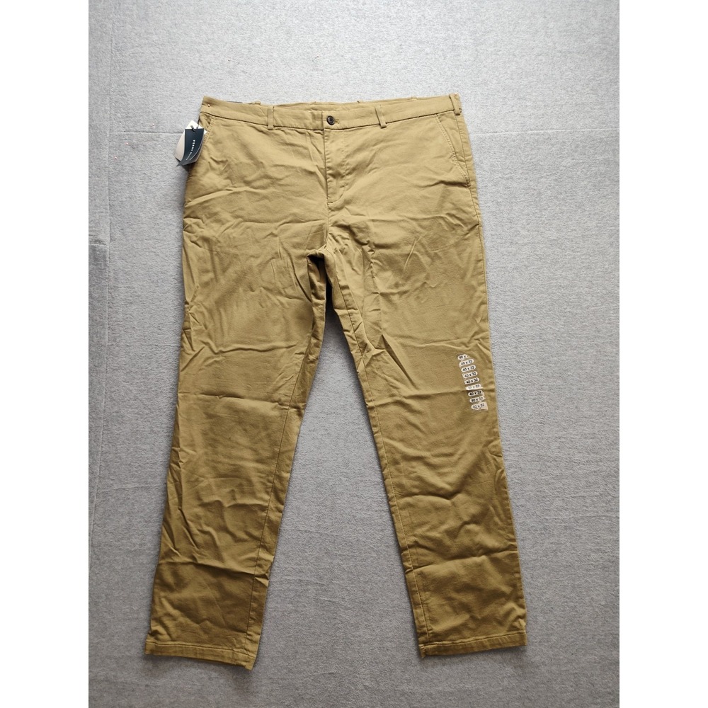 Perry Ellis Men Pants 40X32 Brown Zip Button Slash Pockets Mid Rise Logo Outdoor